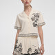 Short-Sleeve Blouse with Pyjama Collar
