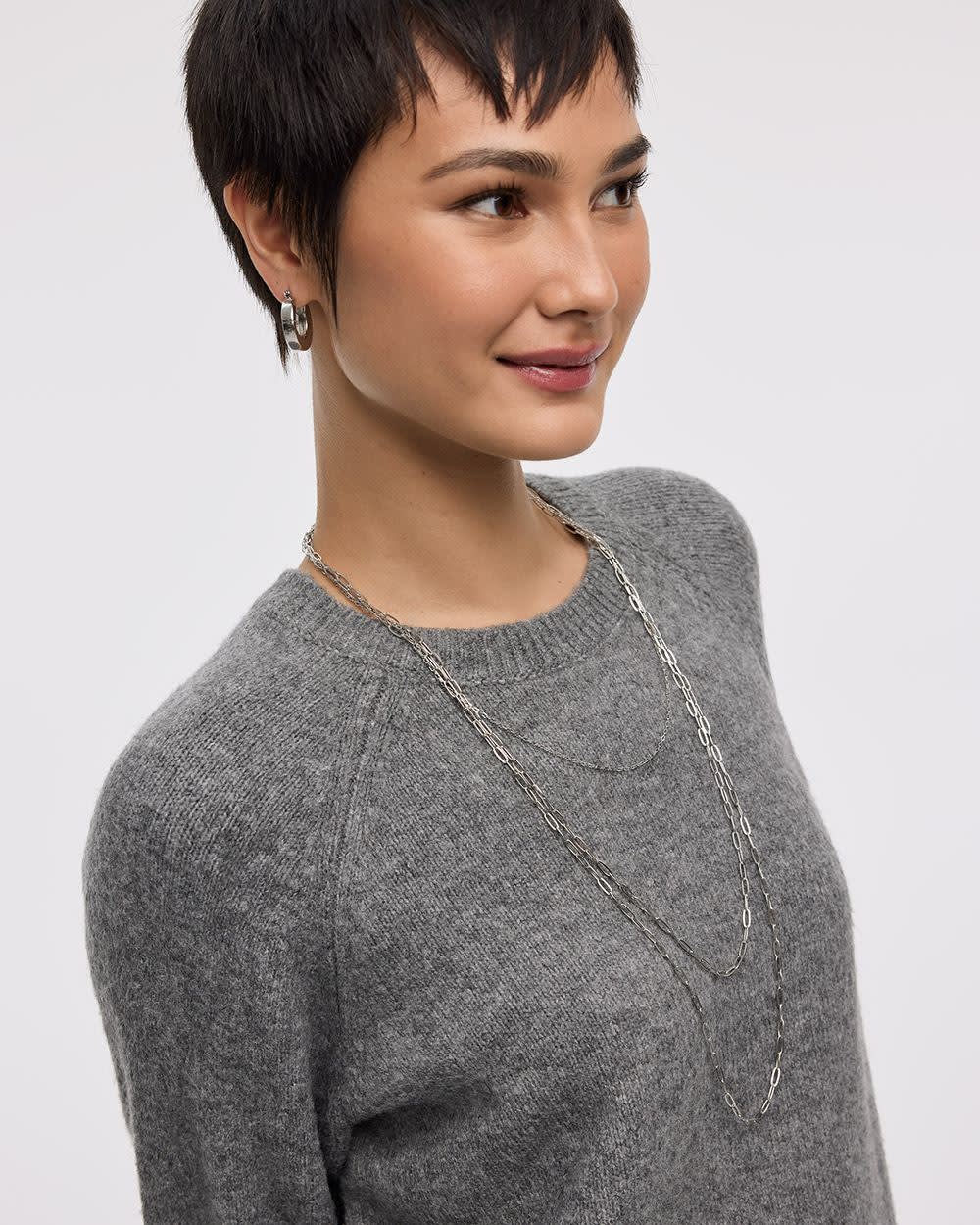 PlushSoft Long-Sleeve Crew-Neck Dress