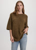 Elbow-Sleeve Crew-Neck Boxy Sweater