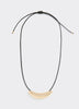 Cord Necklace with Stainless Steel Curbed Bar