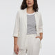 Open Linen Blazer with 3/4 Sleeves