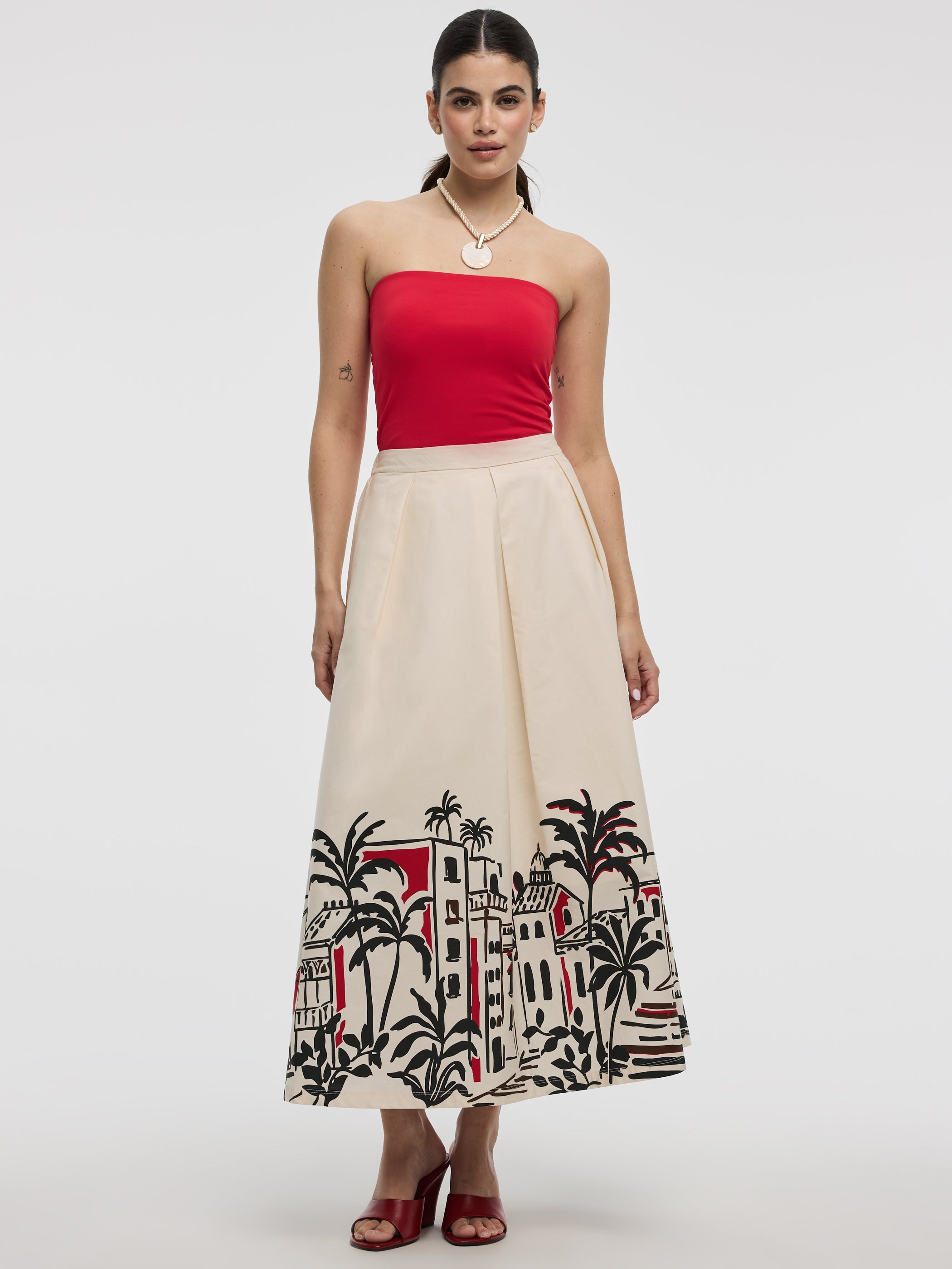 Pleated Maxi Skirt