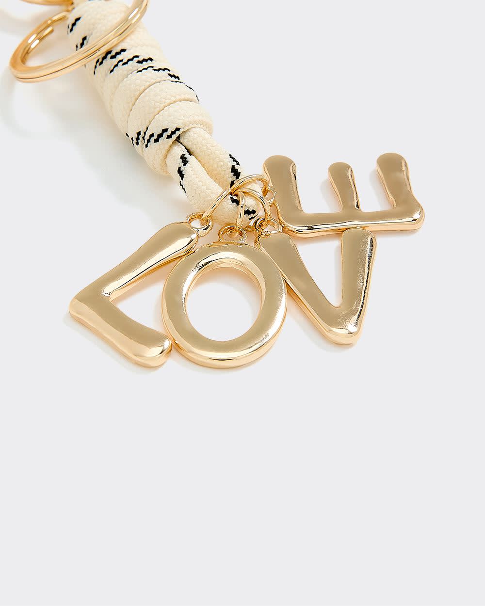Knotted Bag Charm with "LOVE" Charms