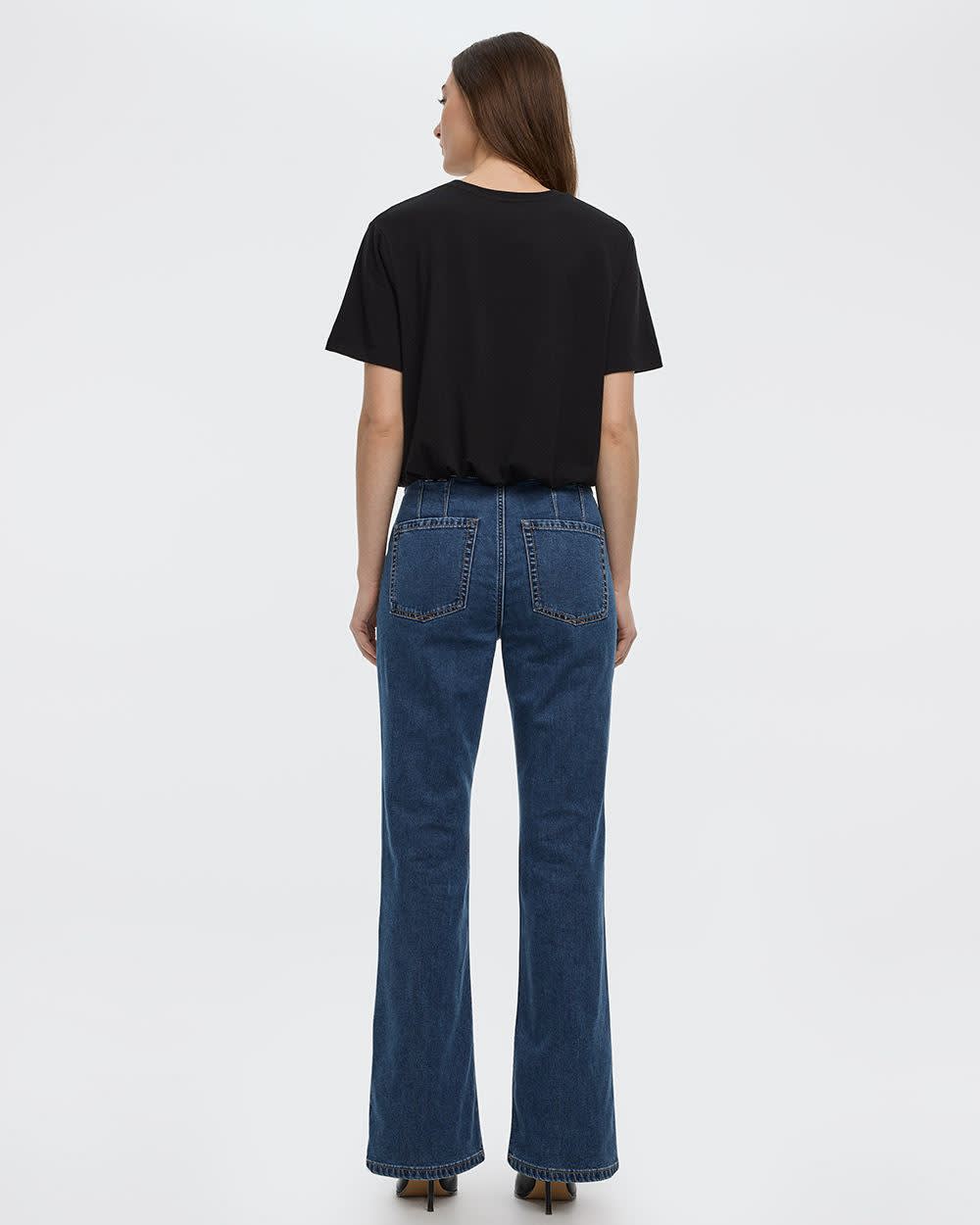 Crew-Neck Tee with Bubble Hem