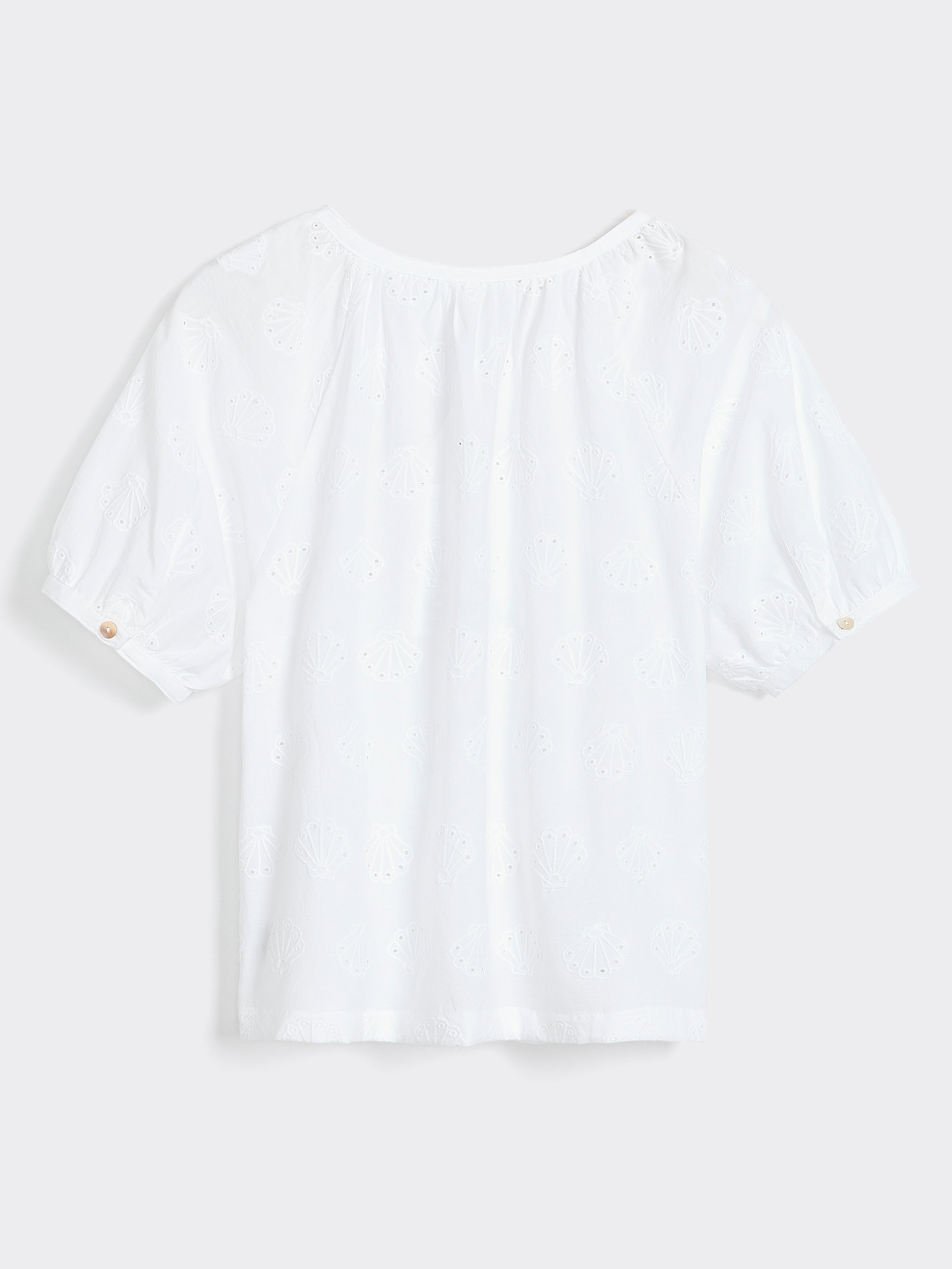 Short-Sleeve Scoop-Neck Loose Blouse