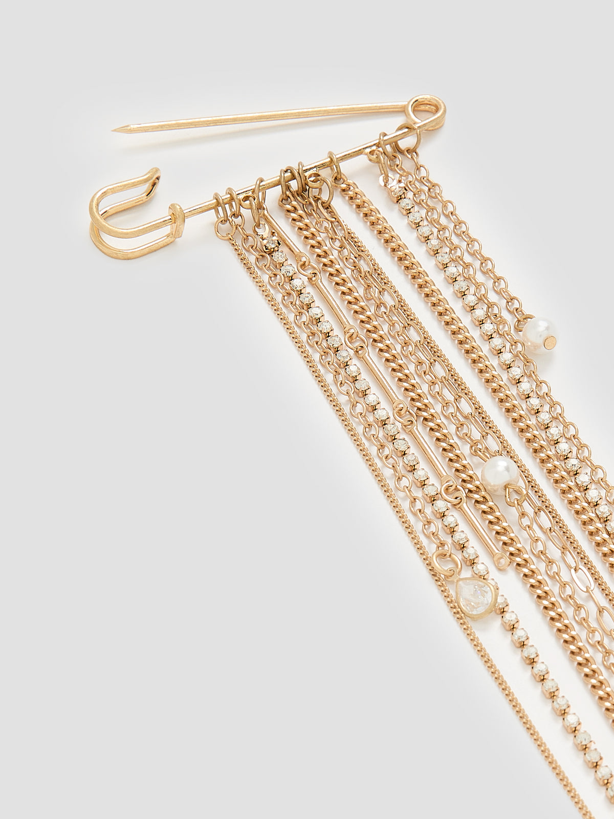 Brooch with Chain Pendants