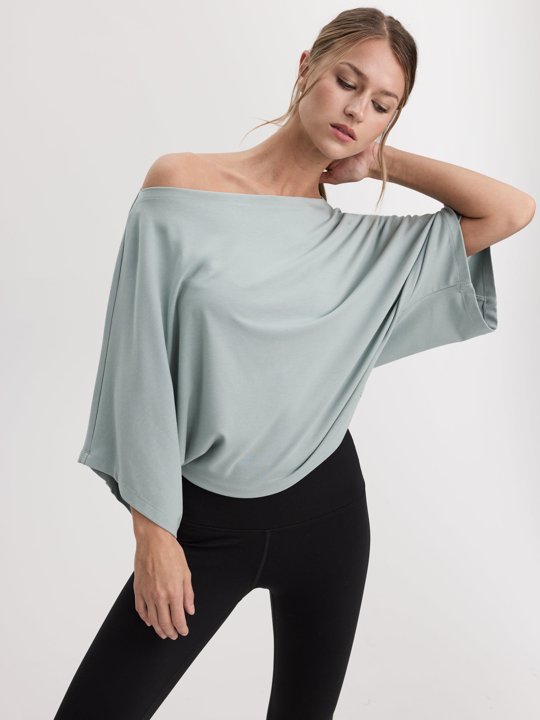 Dolman-Sleeve Boat-Neck Top