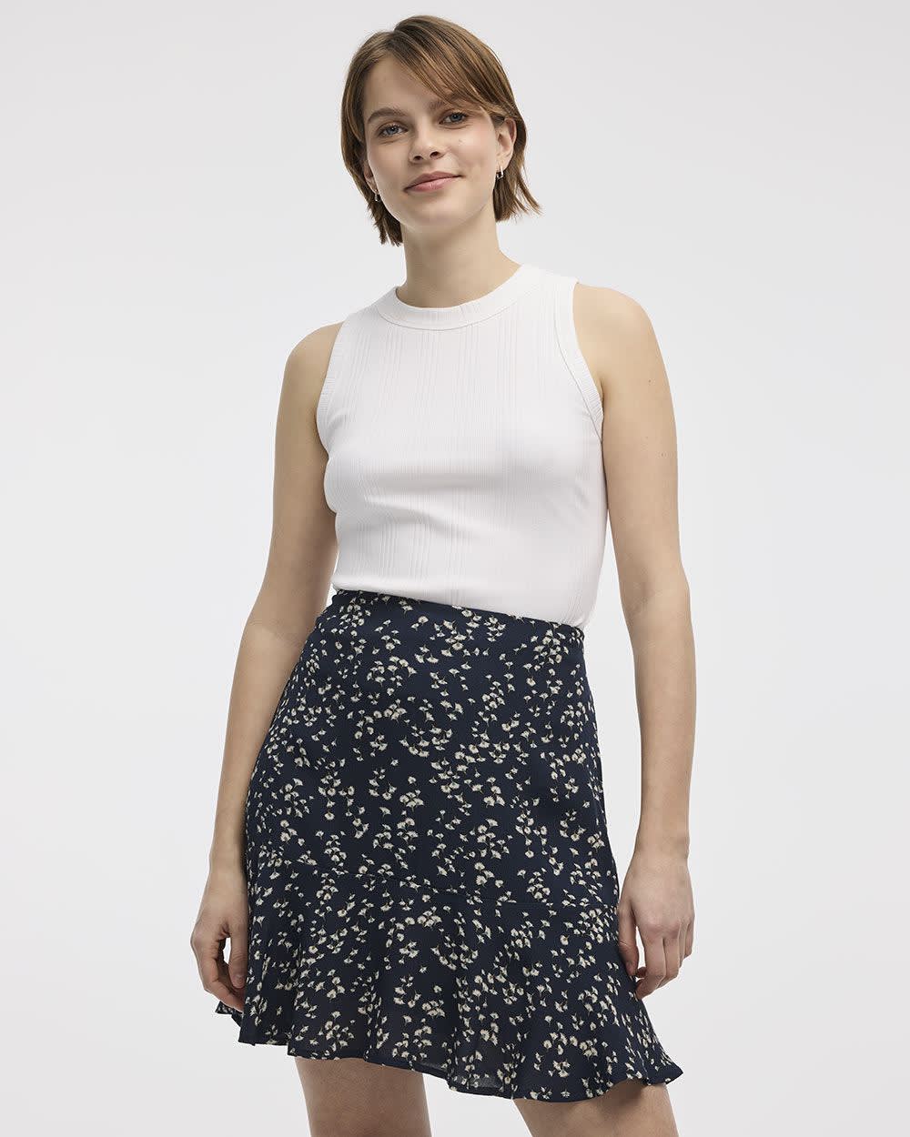 Mini Skirt with Ruffled Hem