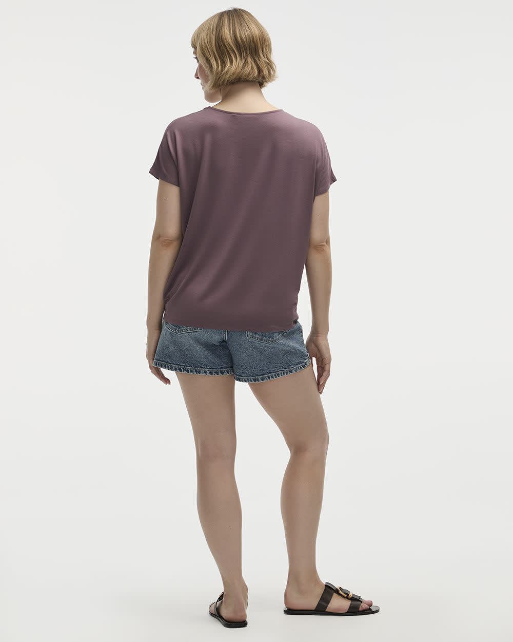 T-shirt à  manches courtes dolman et col bateau