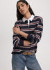 Striped Long-Sleeve Rugby-Style Top