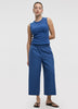 Cropped Wide-Leg Linen-Blend Pant
