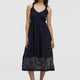 Sleeveless V-Neck Midi Dress with Soutache Embroideries