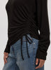 Long-Sleeve Top with Shirred Side