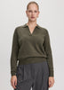 Long-Sleeve Sweater with Johnny Collar - R Essentials