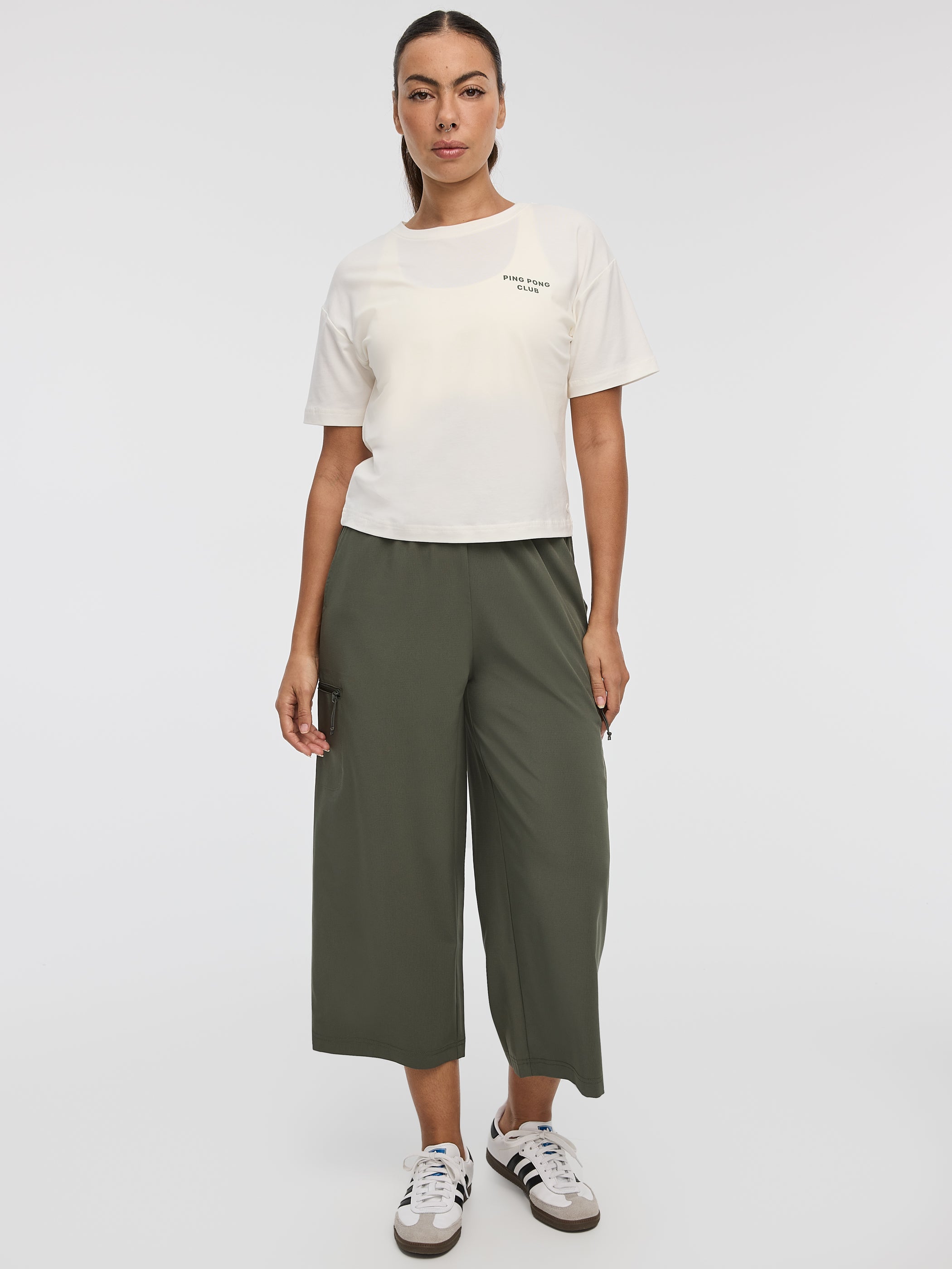 Wide-Leg High-Rise Cropped Pant - Hyba