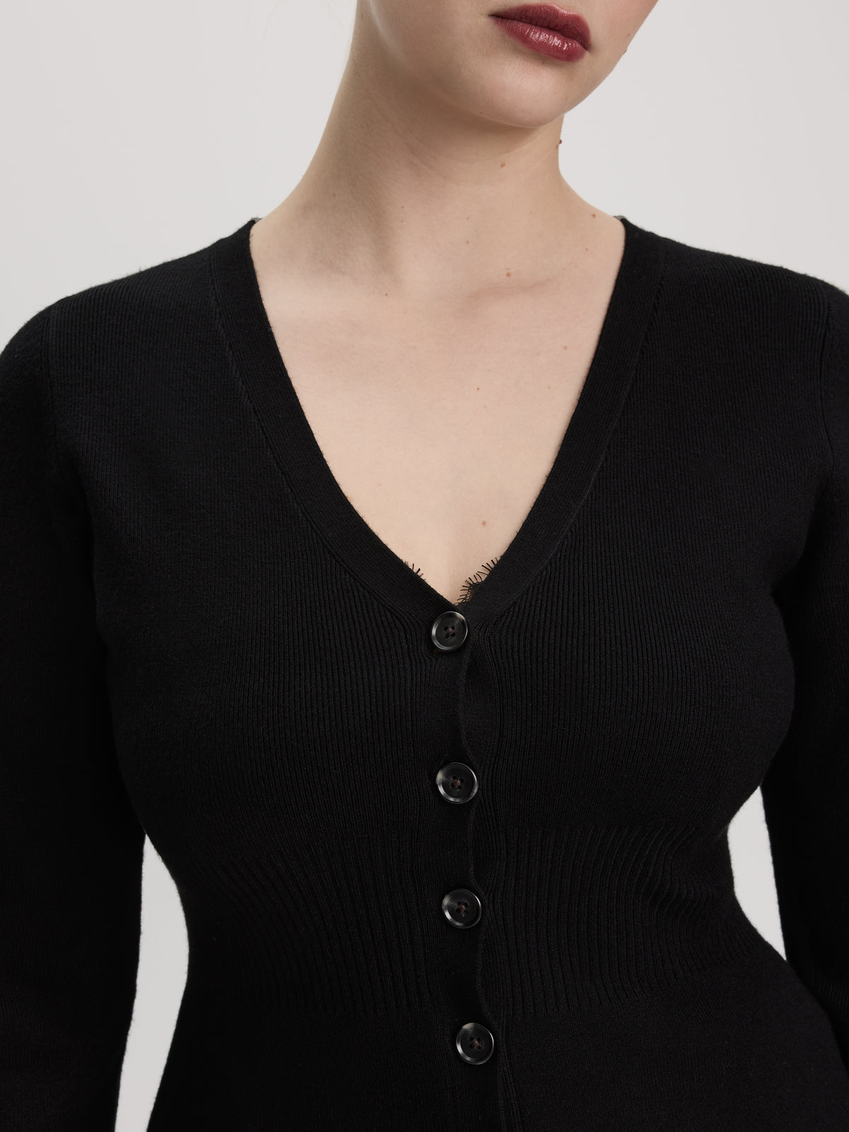 Long-Sleeve V-Neck Cardigan
