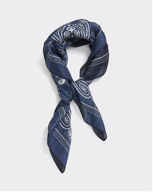 Square Satin Scarf with Paisley Pattern