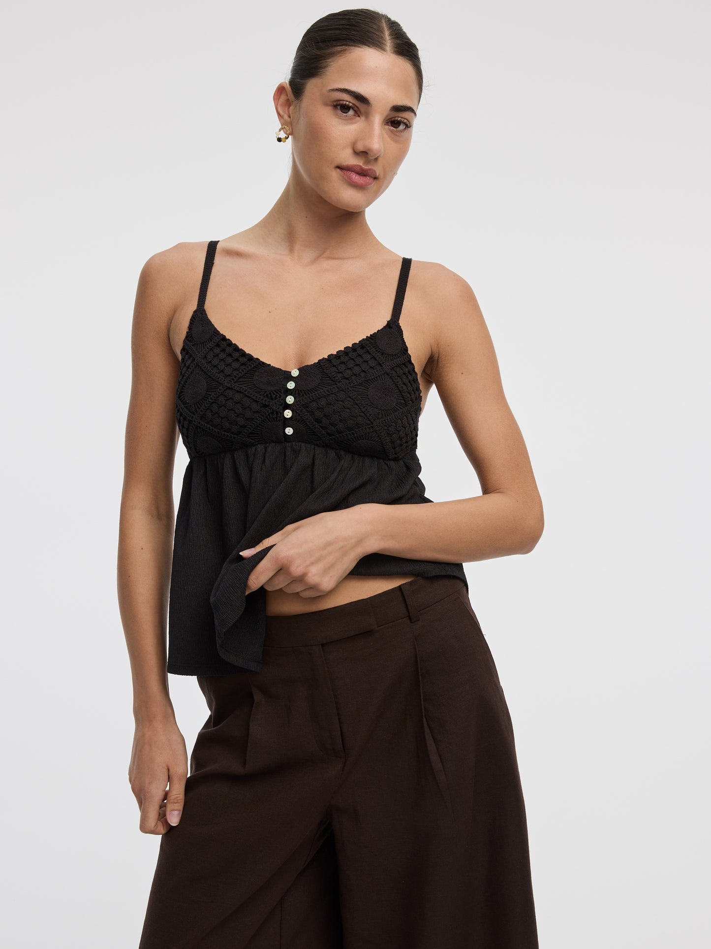 V-Neck Mix-Media Cami