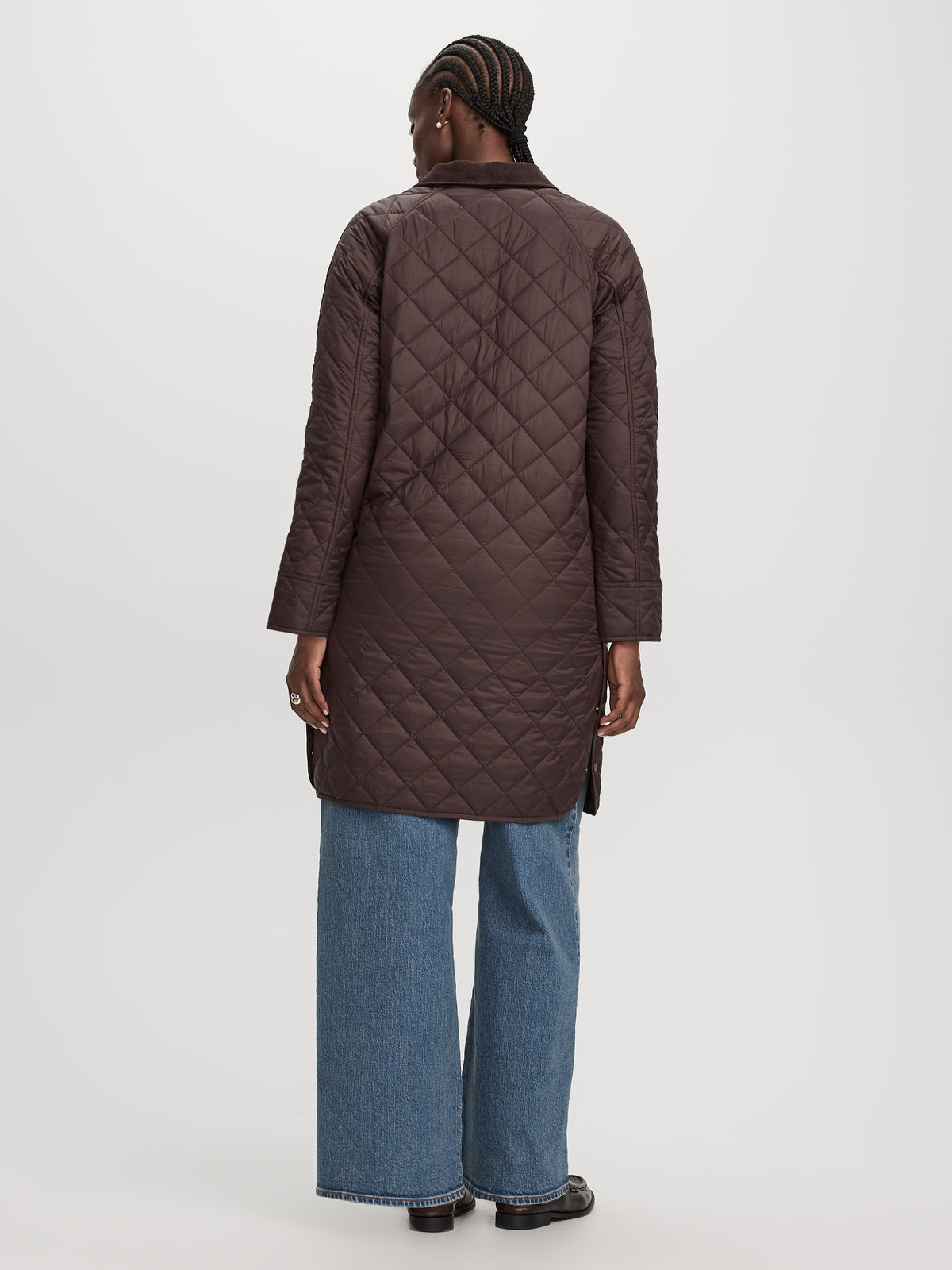 Quilted Jacket with Corduroy Collar