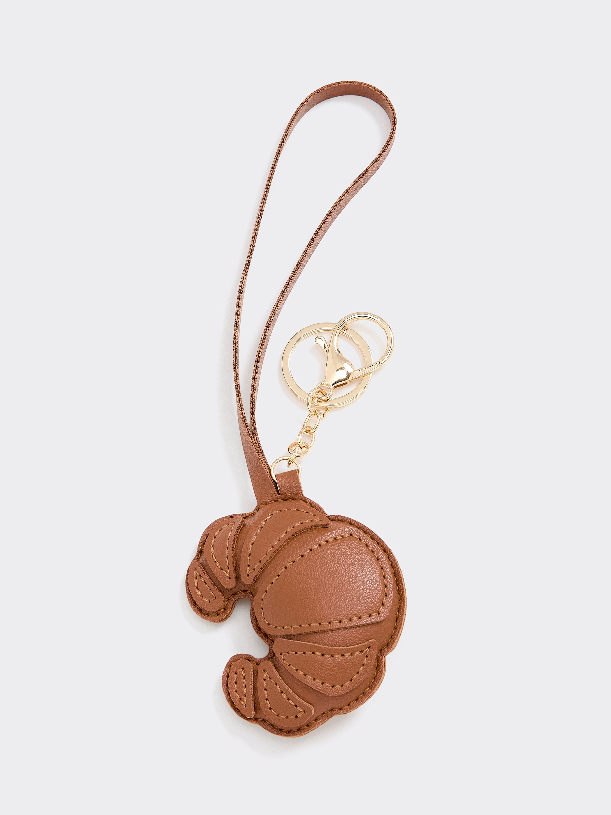 Faux Leather Croissant Bag Charm with Key Ring – Reitmans