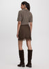 Satin Mini-Skirt with Lace Trim