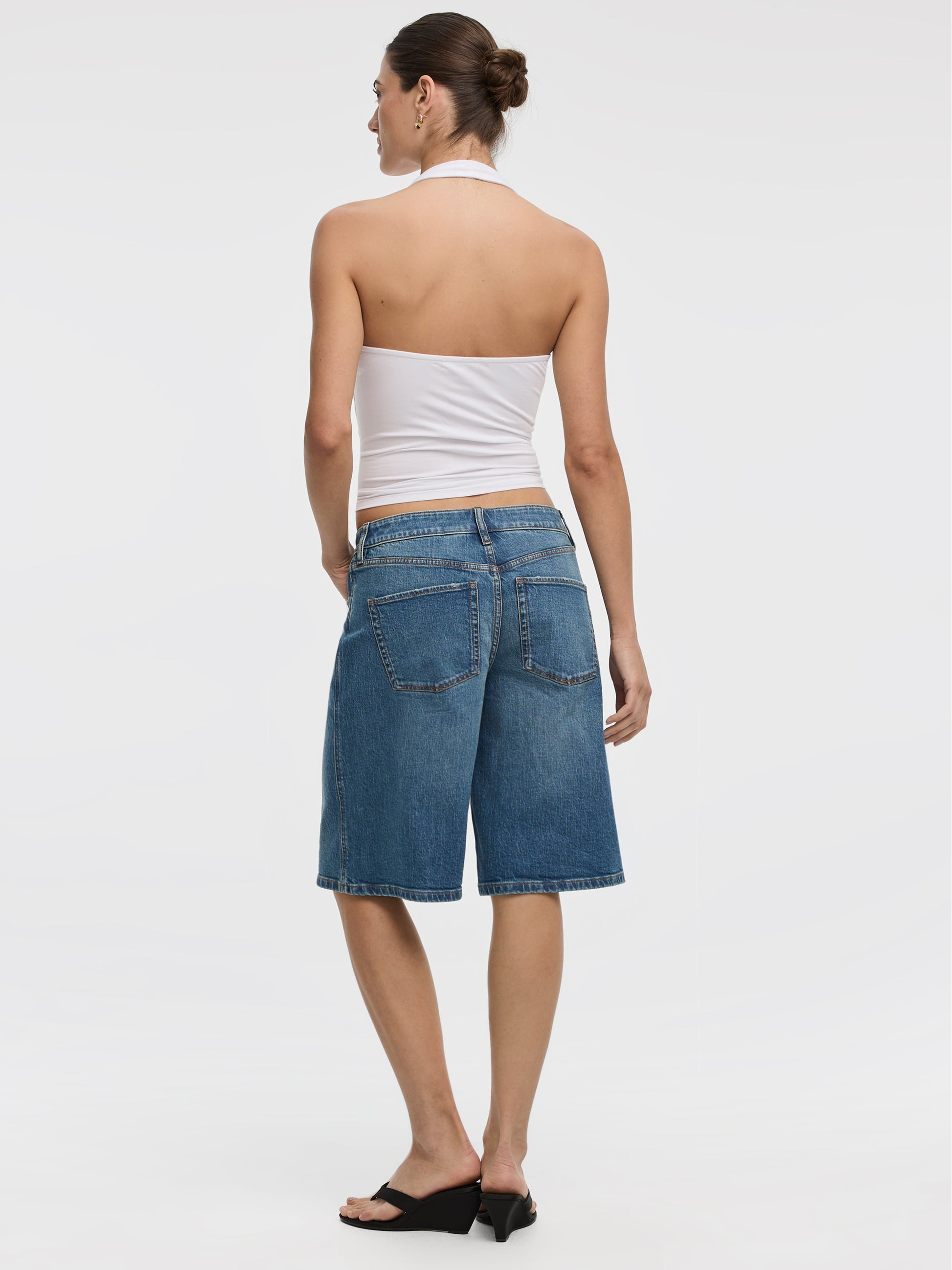 Mid-Rise Denim Bermuda