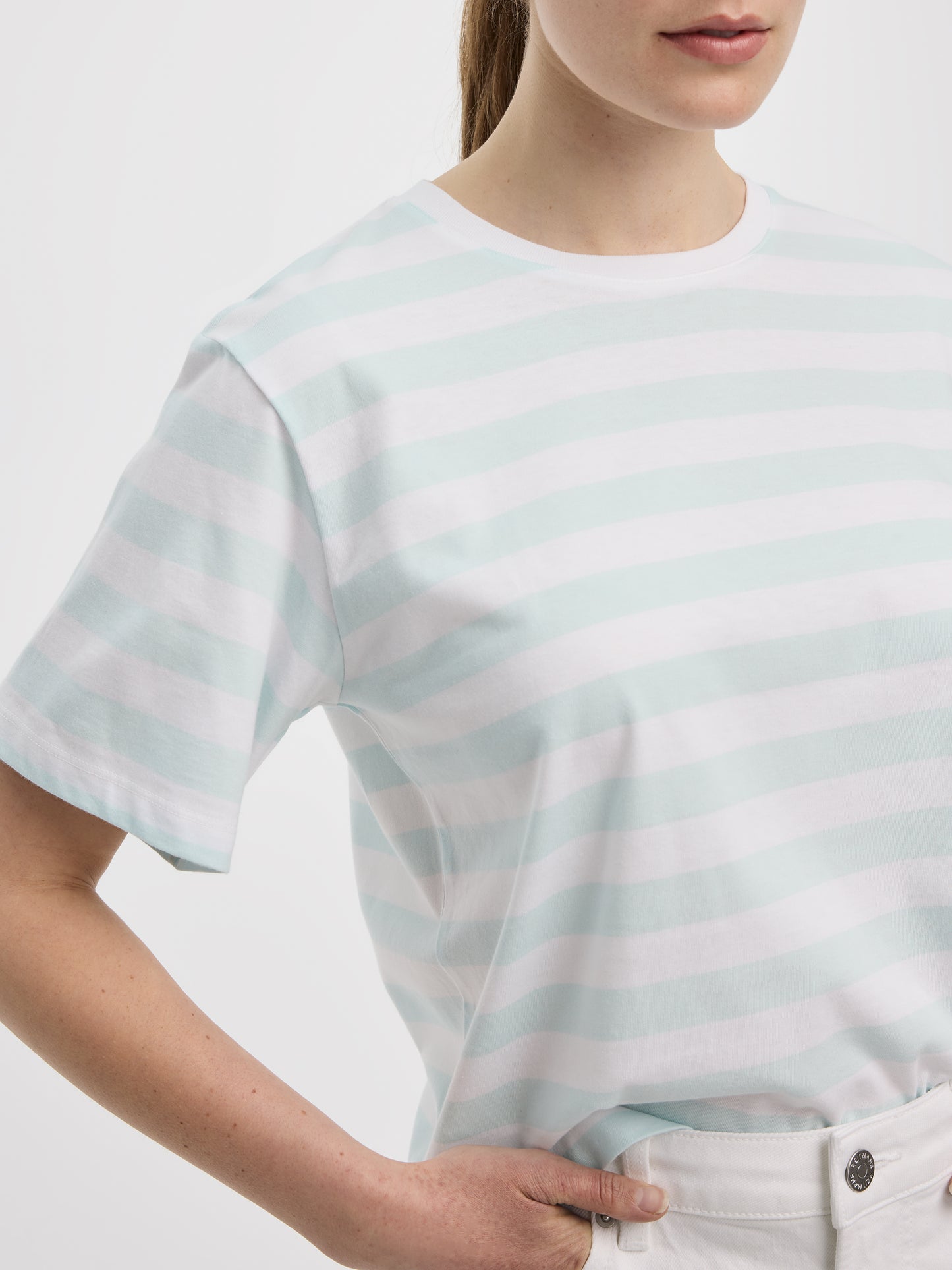 Striped Crew-Neck Boxy T-Shirt