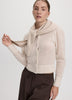 Long-Sleeve Crew-Neck Cardigan with Open Stitches