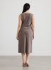 Sleeveless Midi Dress with Draped Neckline