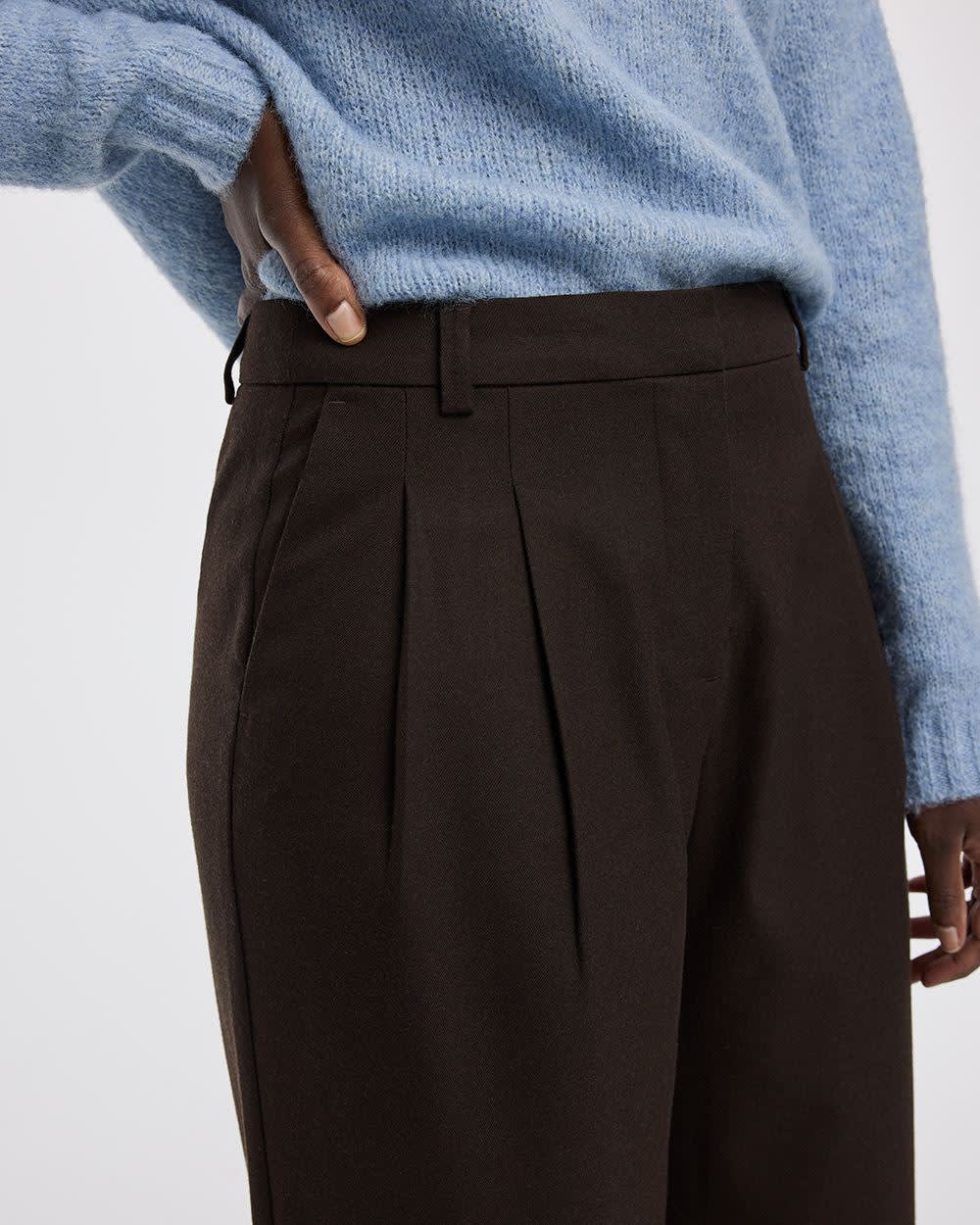 Wide-Leg Mid-Rise Pants