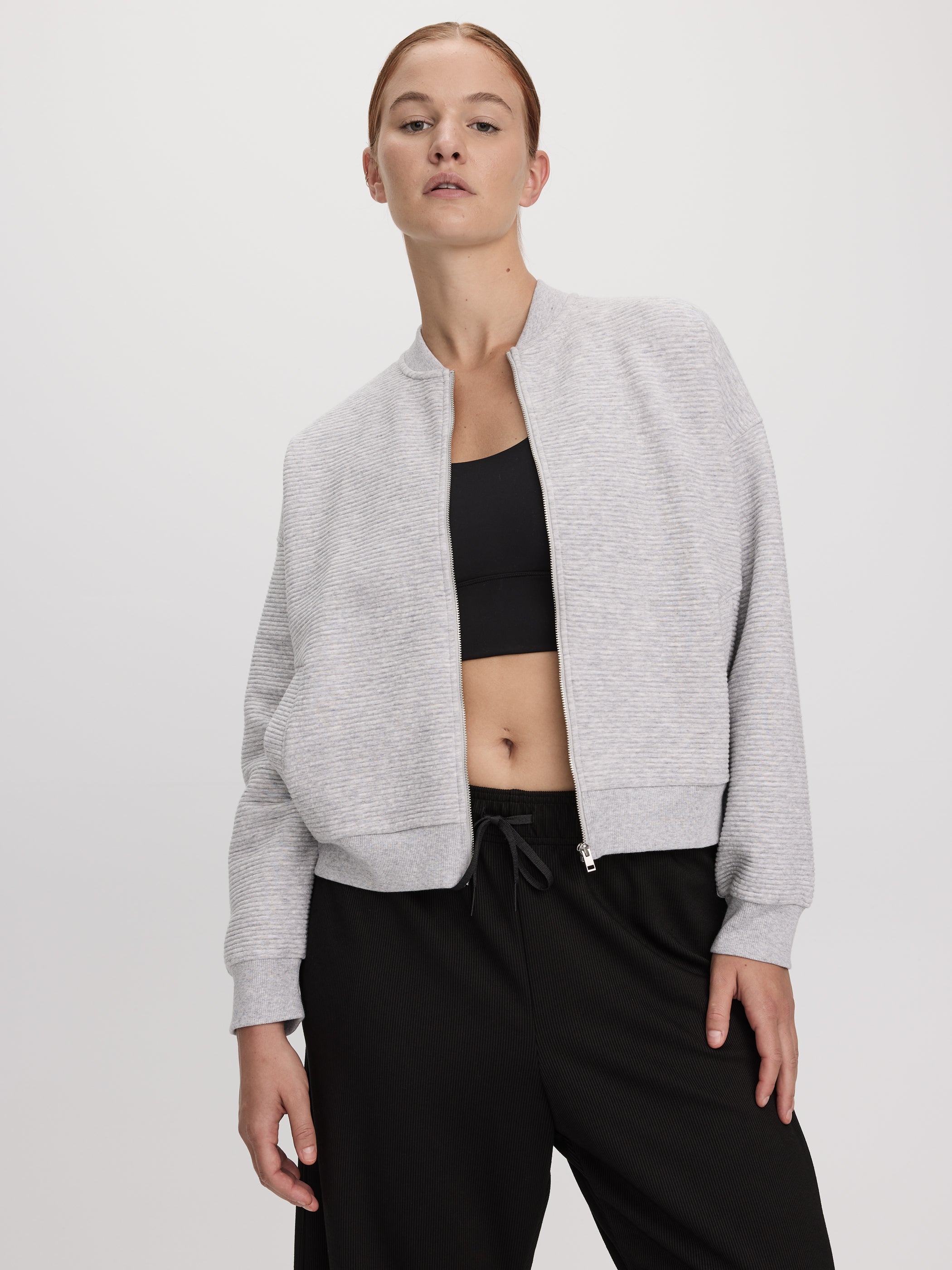 Veste style aviateur en jacquard