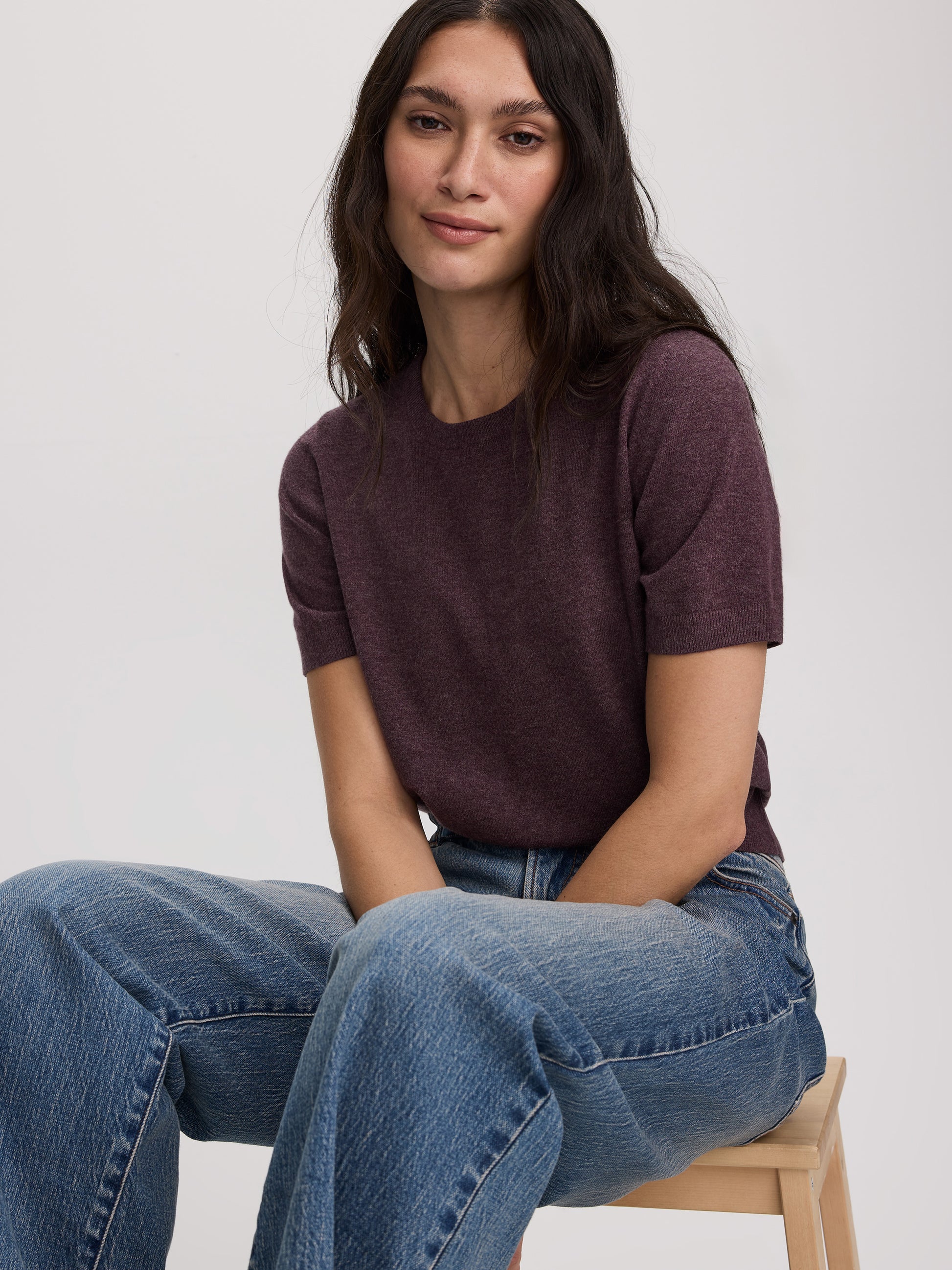 Short-Sleeve Crew-Neck Sweater - R Essentials