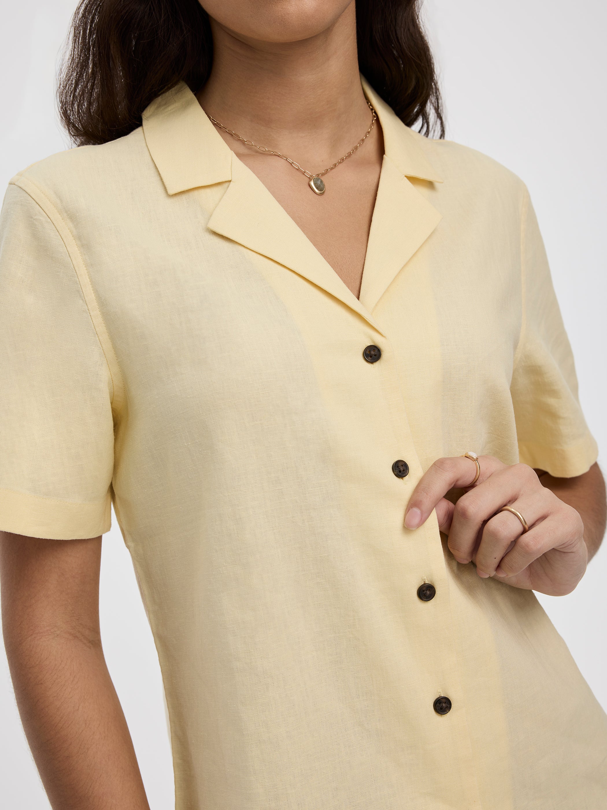 Short-Sleeve Shirt with Pyjama Collar