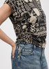 Extended-Sleeve Shirred Tee with Drawstrings