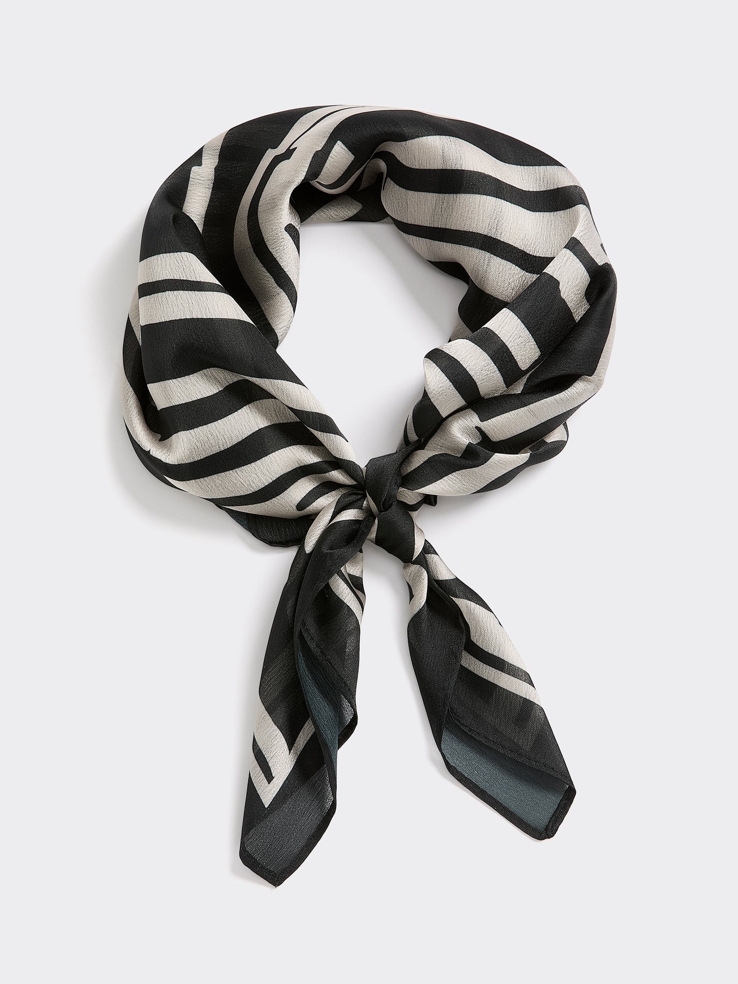 Square Scarf with Geometric Pattern