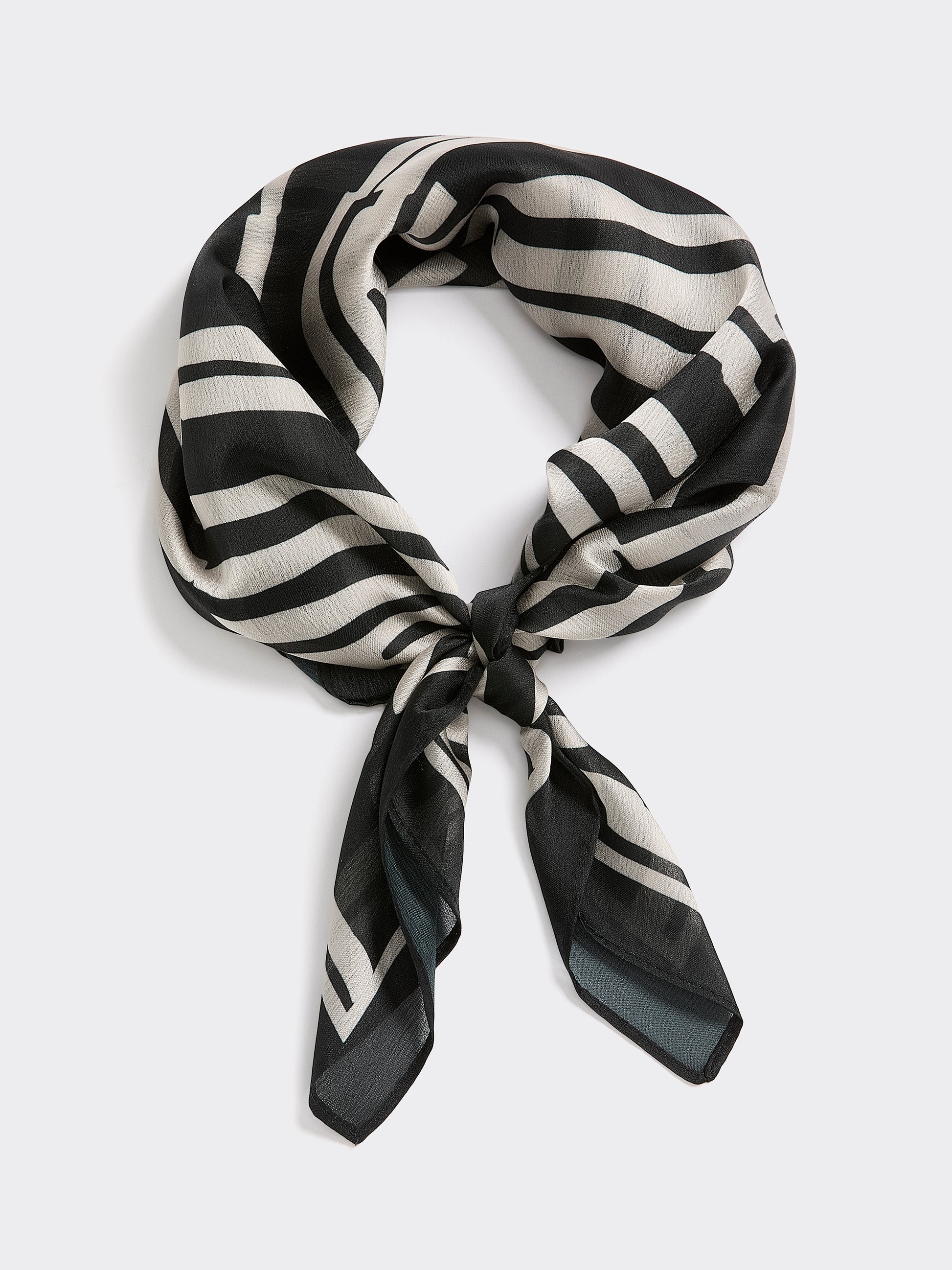 Square Scarf with Geometric Pattern