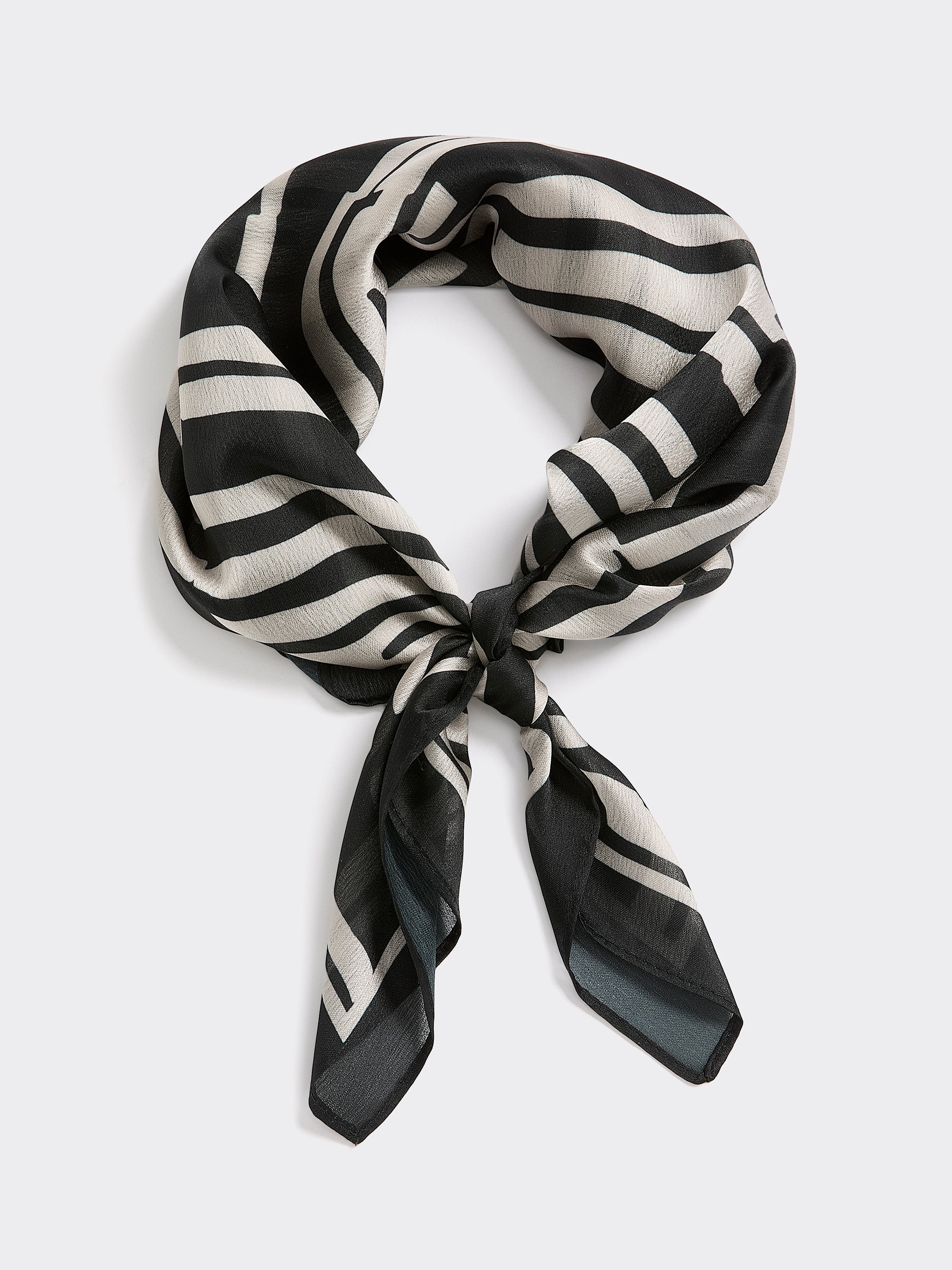 Square Scarf with Geometric Pattern