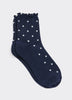 Dotted Anklet Socks with Ruffled Hems