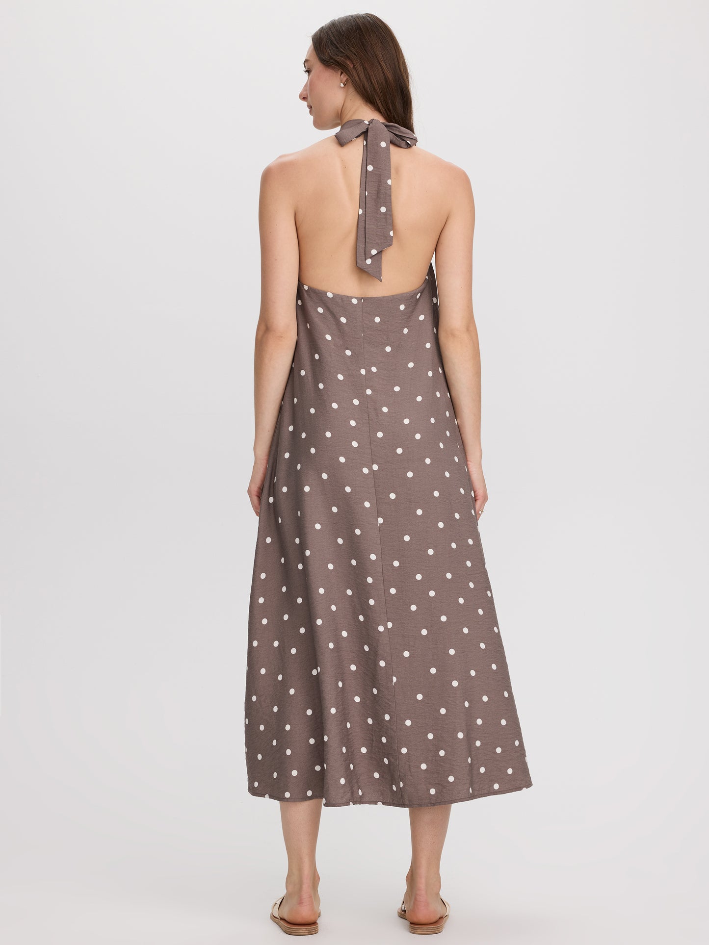 Sleeveless Halter-Neck Maxi Dress
