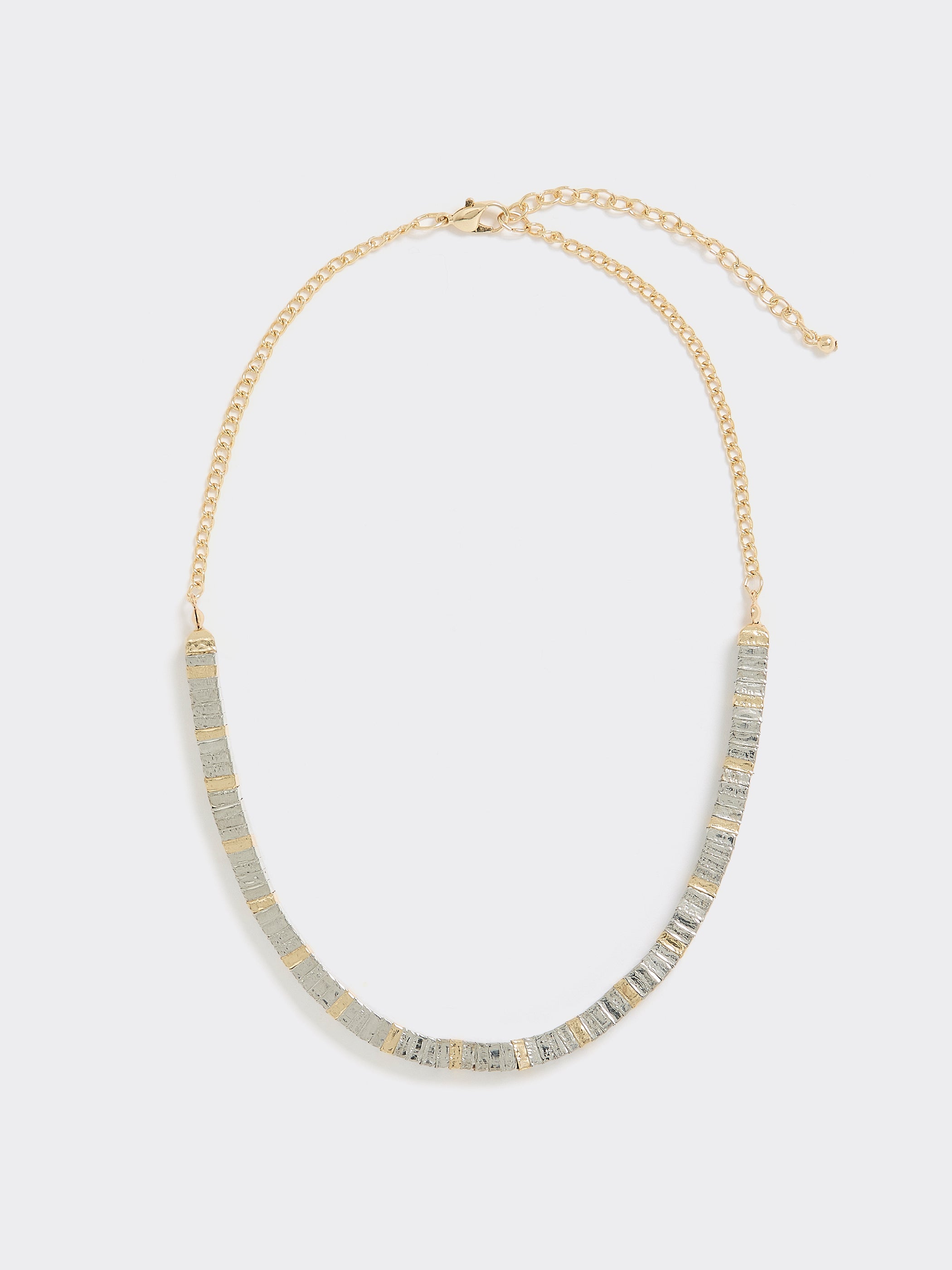 Two-Tone Metallic Short Necklace