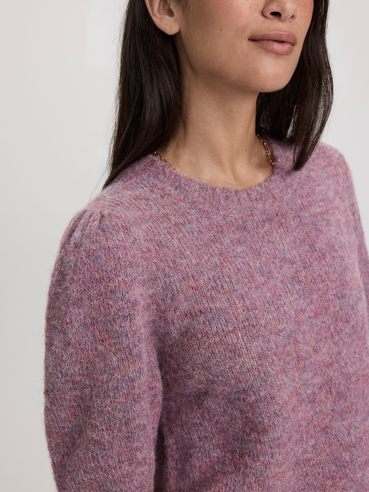 Elbow-Sleeve Crew-Neck Sweater