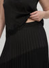 Pleated Midi Skirt with Asymmetrical Hem