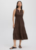 Sleeveless Split-Neck Midi Dress