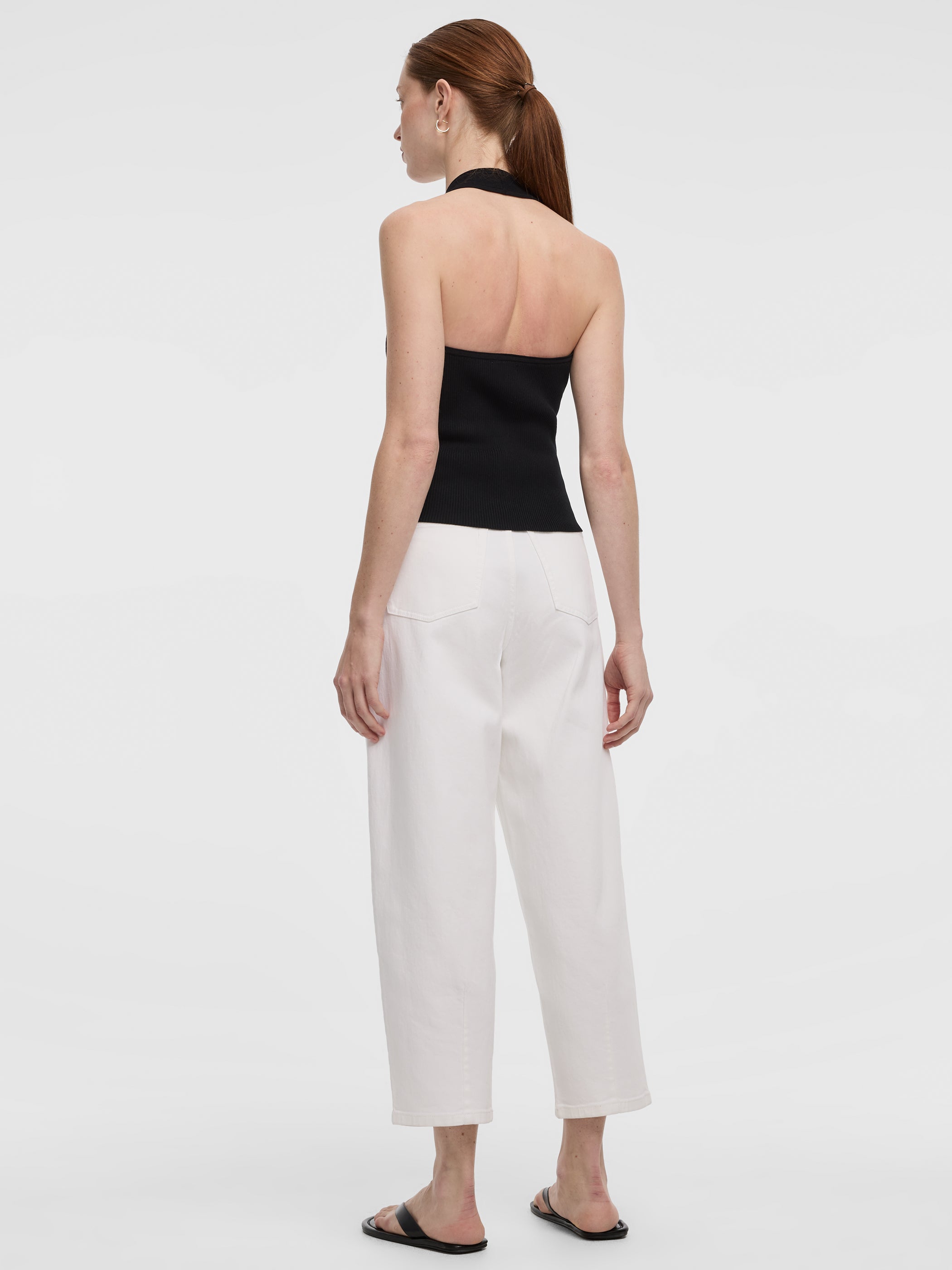 Halter-Neck Ribbed Tank