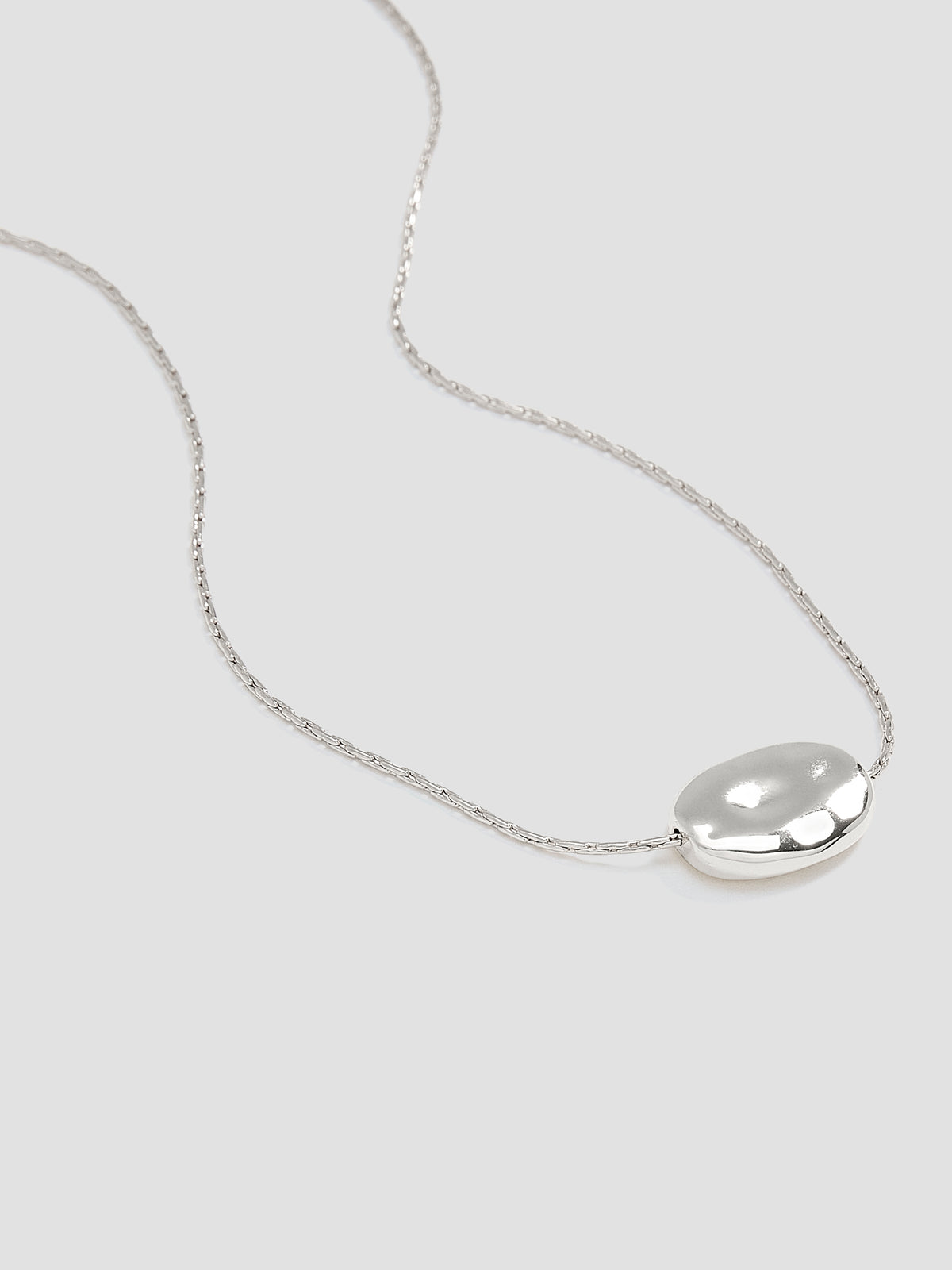 Short Necklace with Stainless Steel Textured Pendant