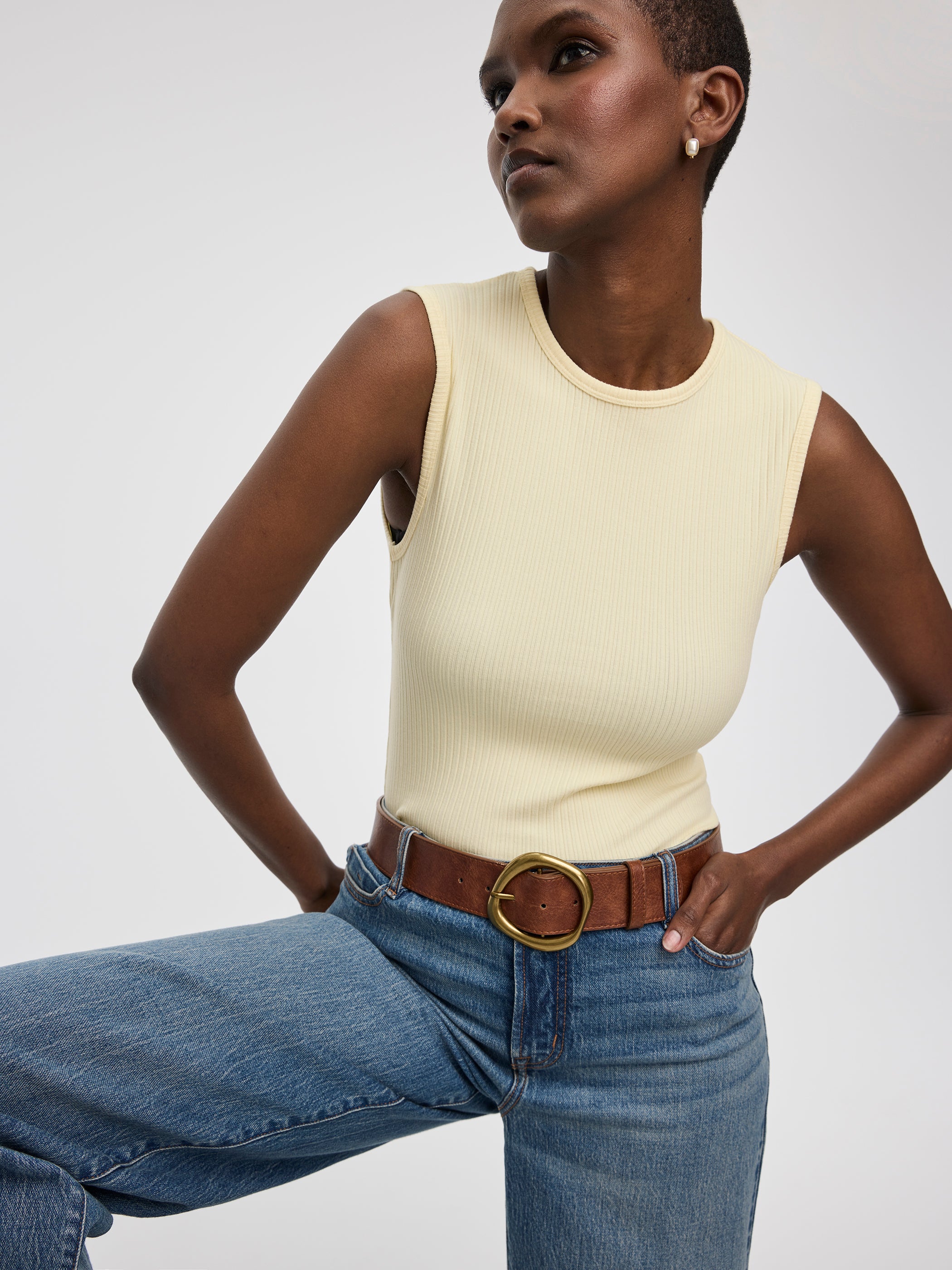 Ribbed Crew-Neck Tank