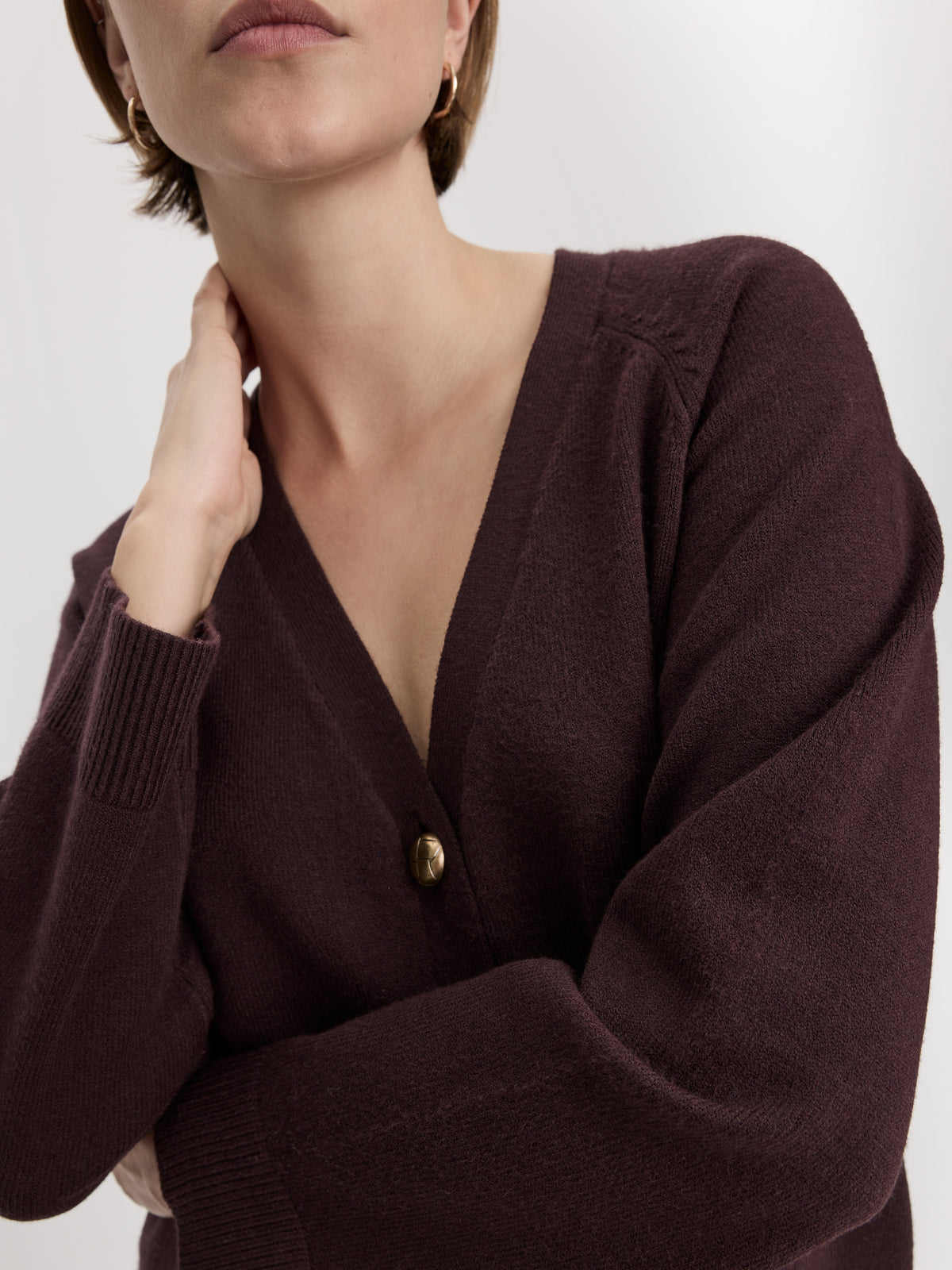 Button-Down Mini Sweater Dress – Viscose Blend