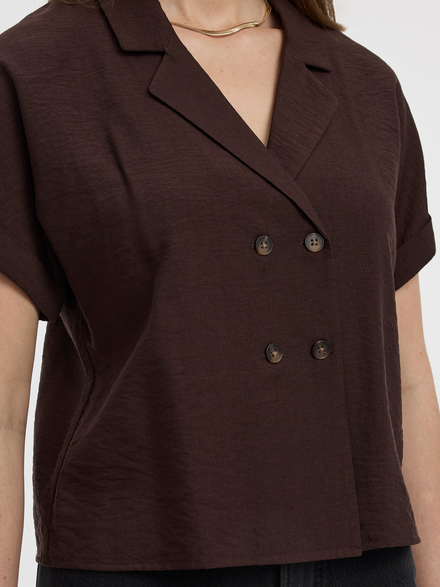 Satiny Short-Sleeve Shirt