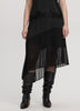 Pleated Midi Skirt with Asymmetrical Hem