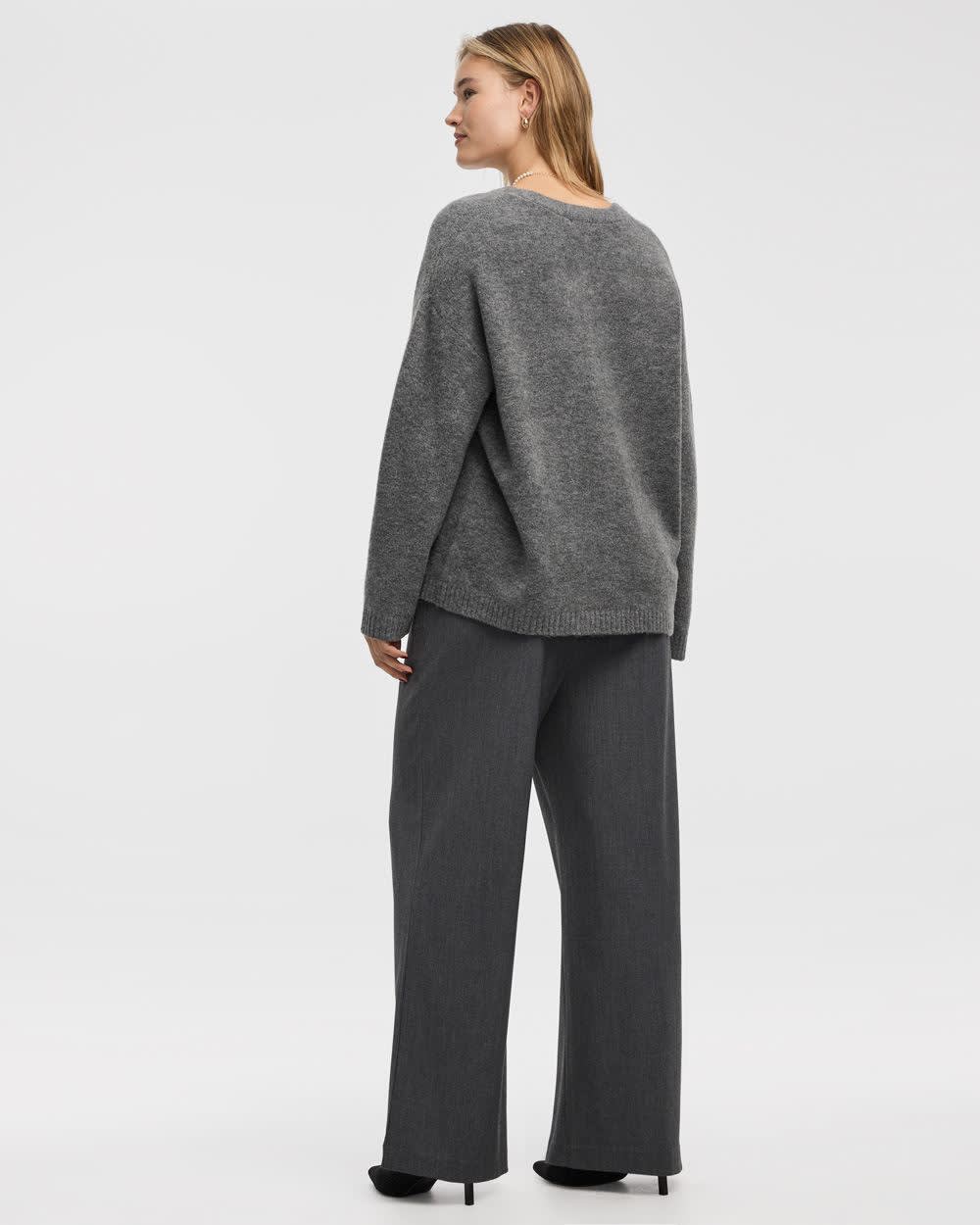 Cardigan long à col V avec poches